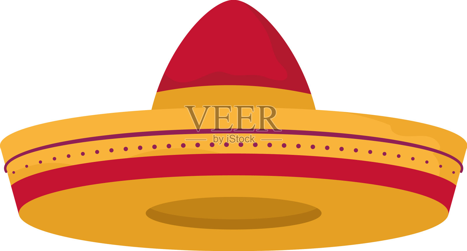 可爱的墨西哥草帽插画图片素材