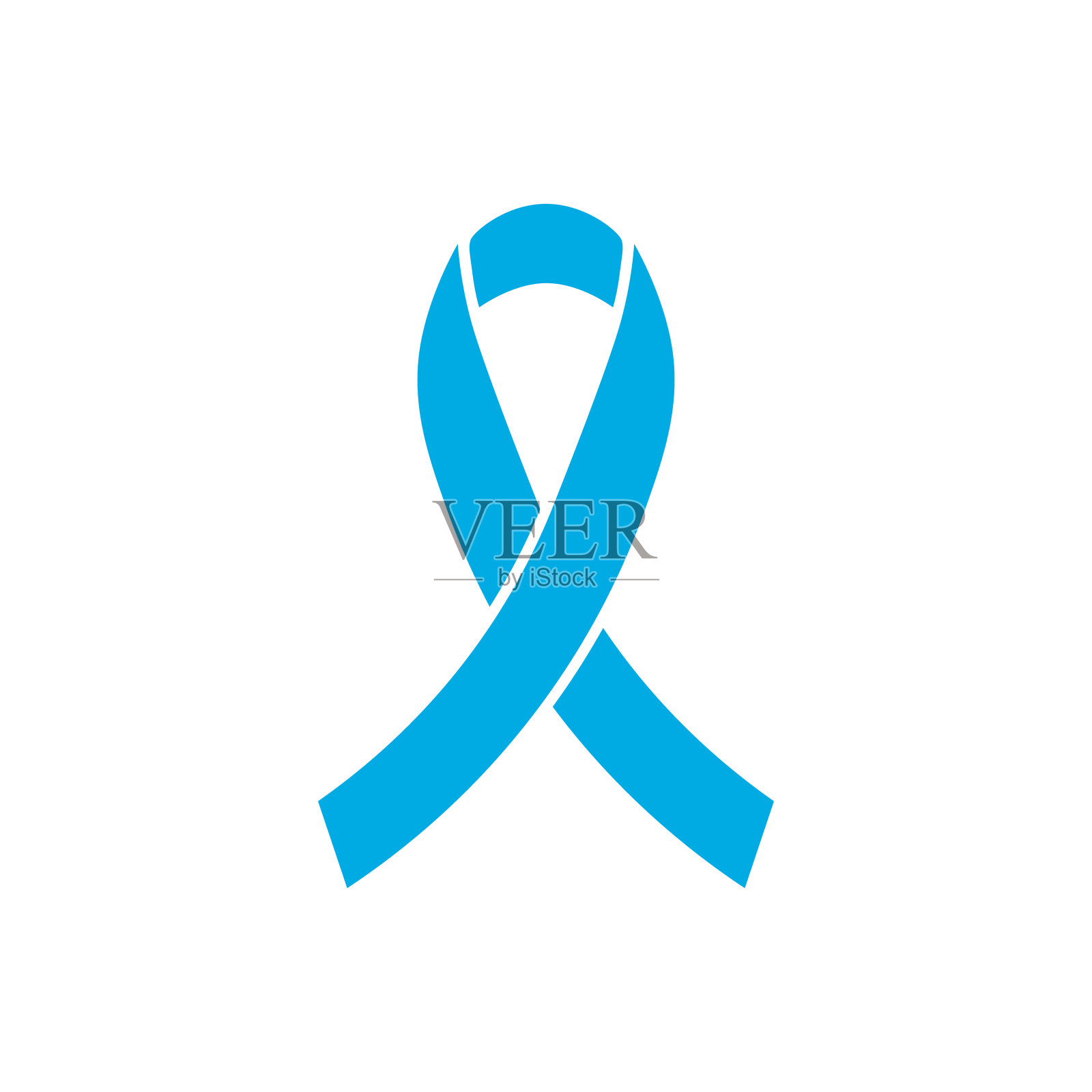 矢量插图蓝色丝带。前列腺癌意识。插画图片素材