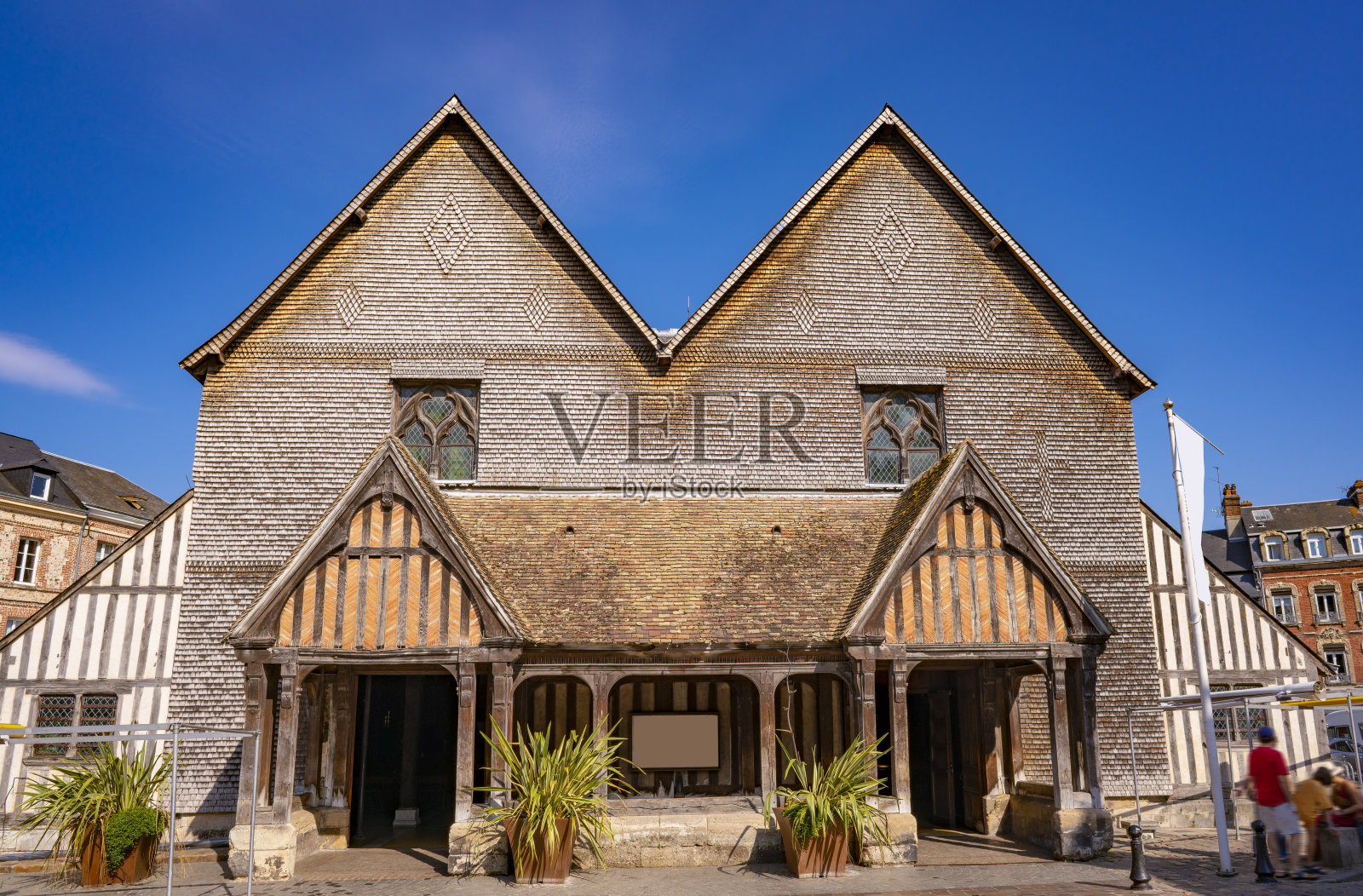 翁弗勒市的圣凯瑟琳教堂位于诺曼底或法国诺曼底照片摄影图片