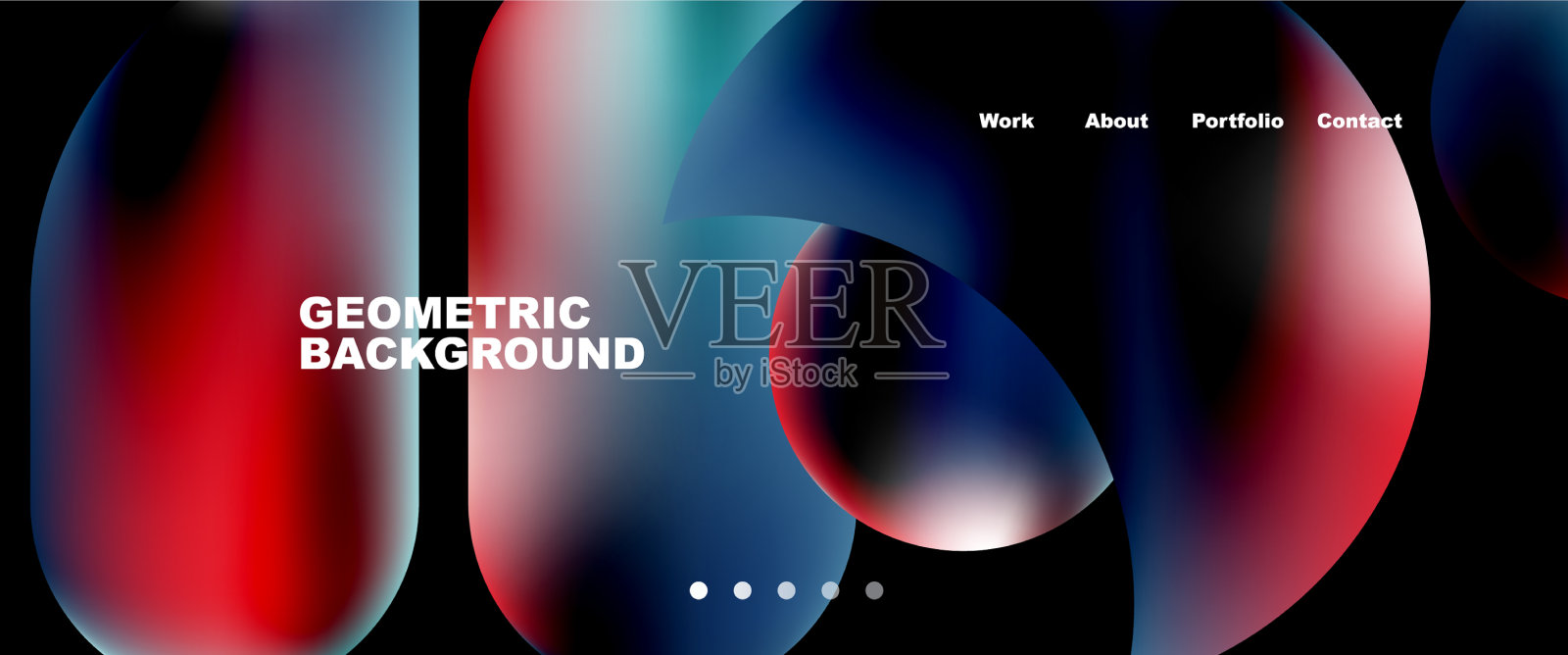 色彩斑斓的金属几何形状插画图片素材