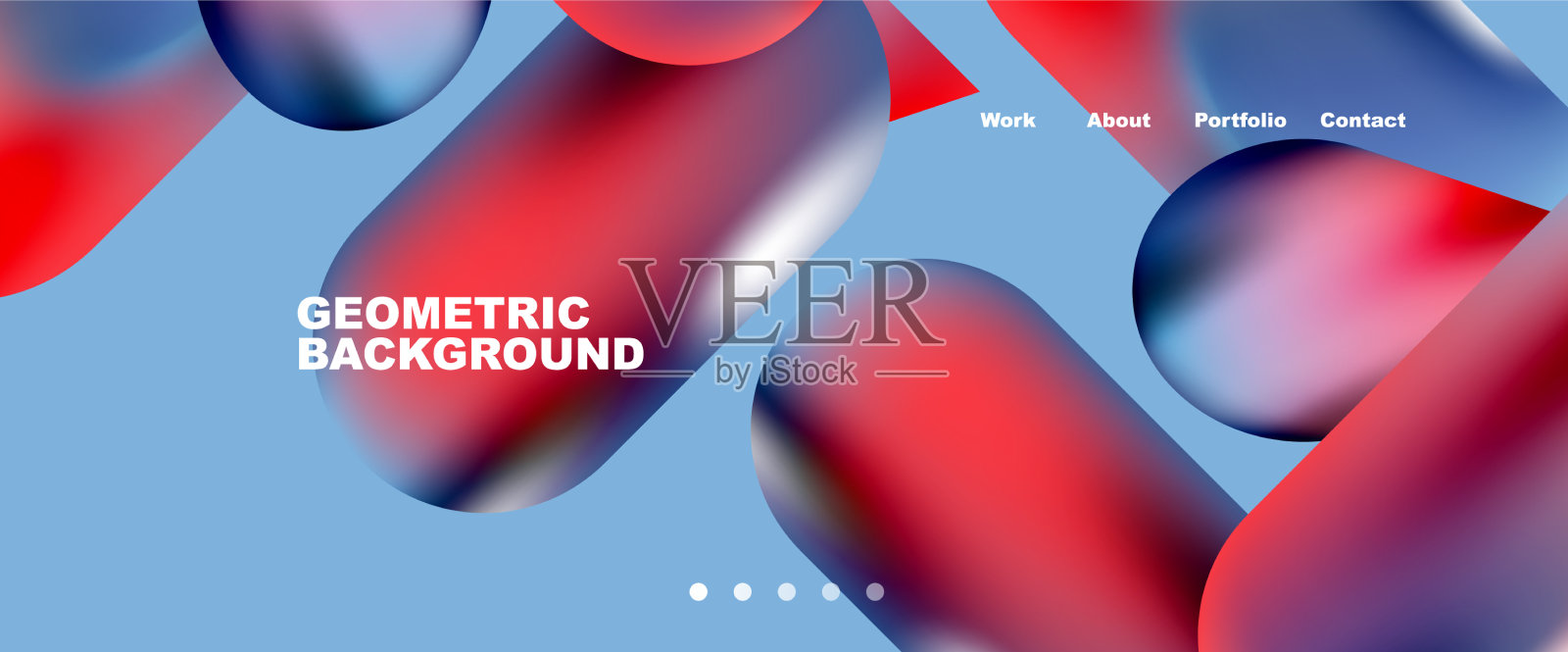 登陆页面背景模板彩色塑料插画图片素材