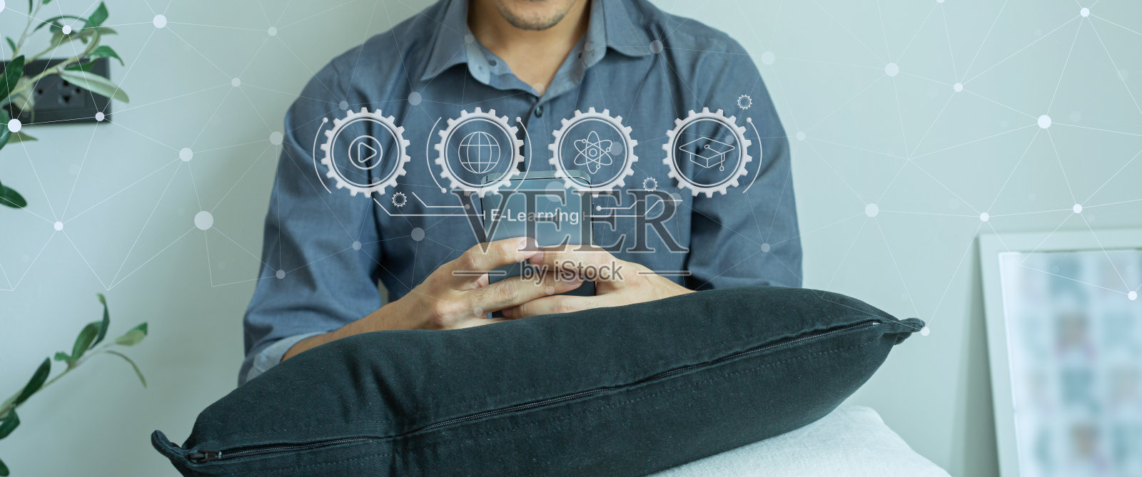 网络研讨会，互联网教育，电子学习概念照片摄影图片