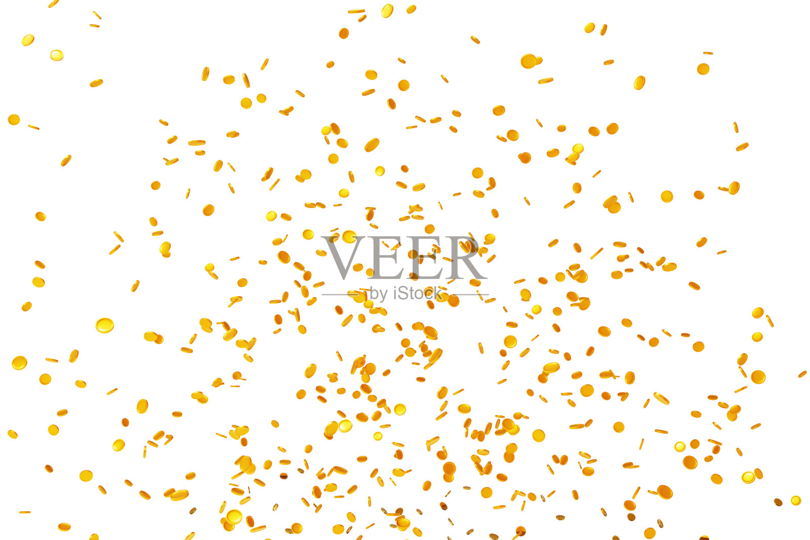 在白色孤立的背景上下落的黄金闪亮的硬币。富有或赌场运气的概念。珍贵的昂贵的珍宝。3 d渲染插图。照片摄影图片