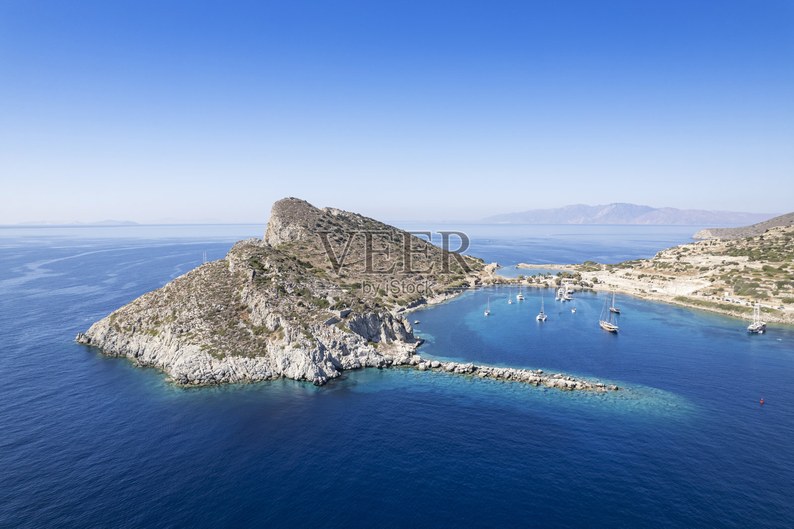 克尼多斯古城鸟瞰图，位于现在的土耳其穆格拉照片摄影图片