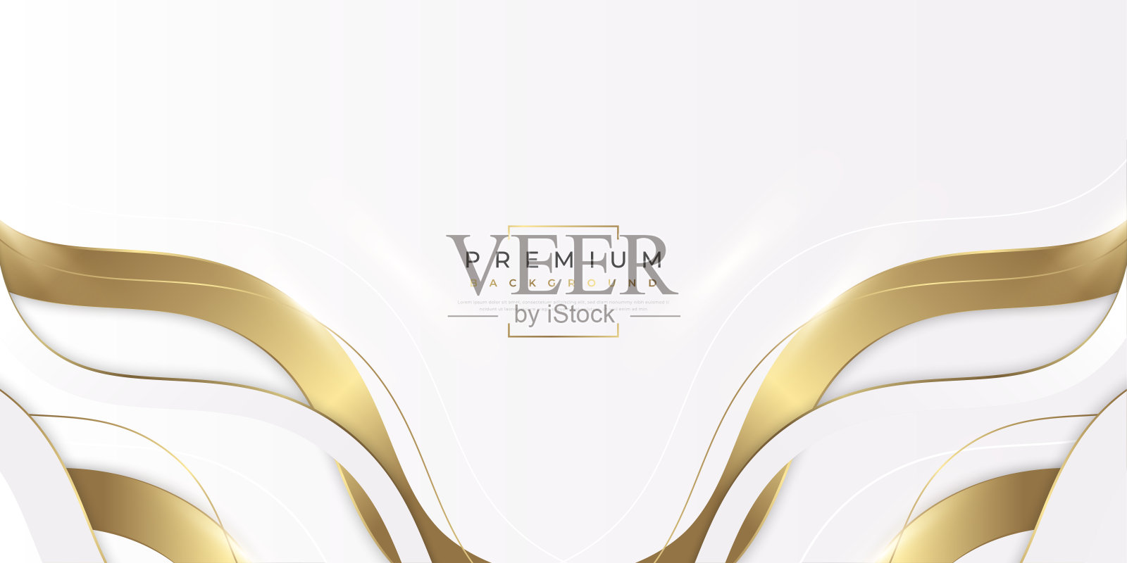 奢华的白色和金色背景与金色线条和剪纸风格。高级灰色和金色背景的奖项，提名，仪式，正式邀请或证书设计插画图片素材