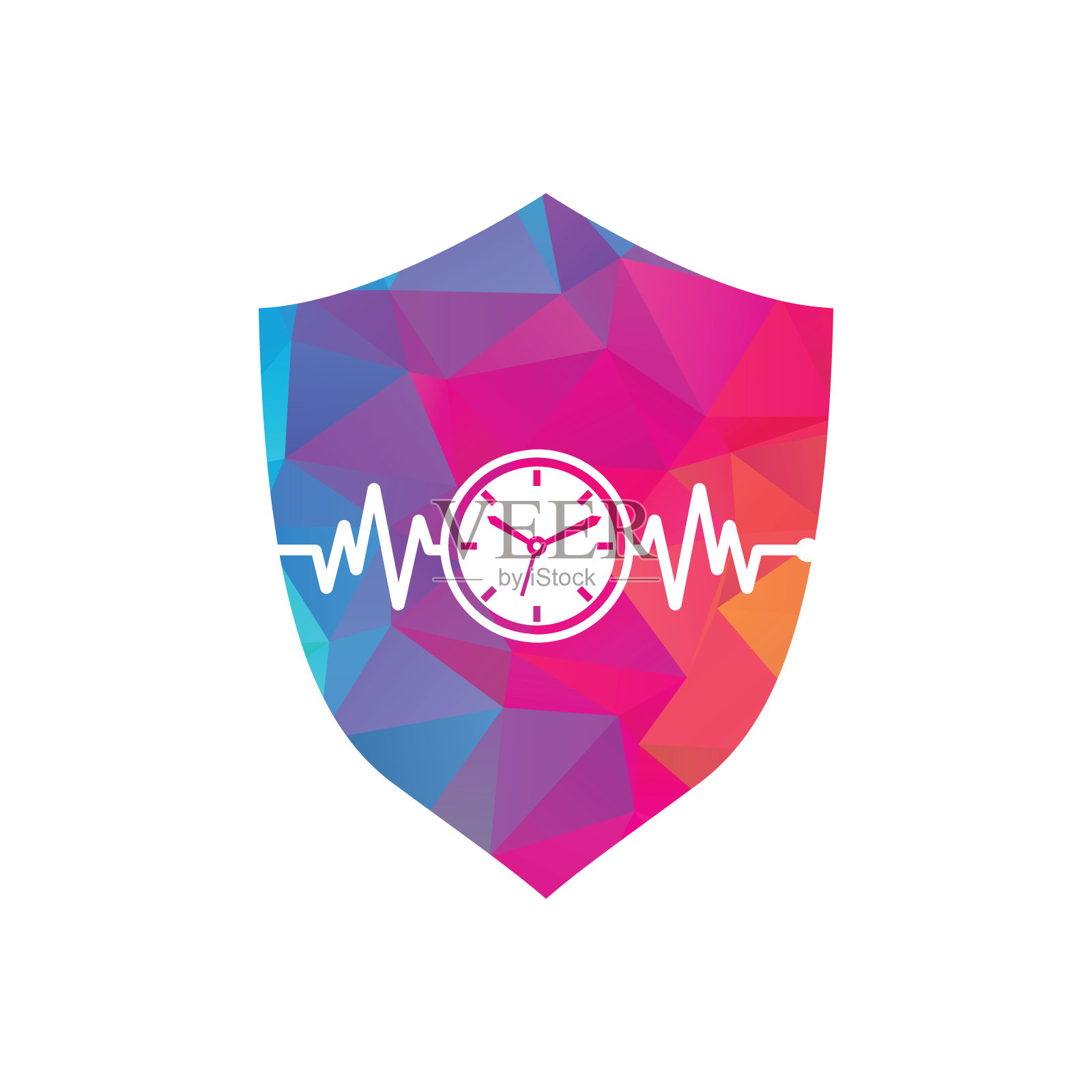 脉冲时间标志模板设计矢量。插画图片素材