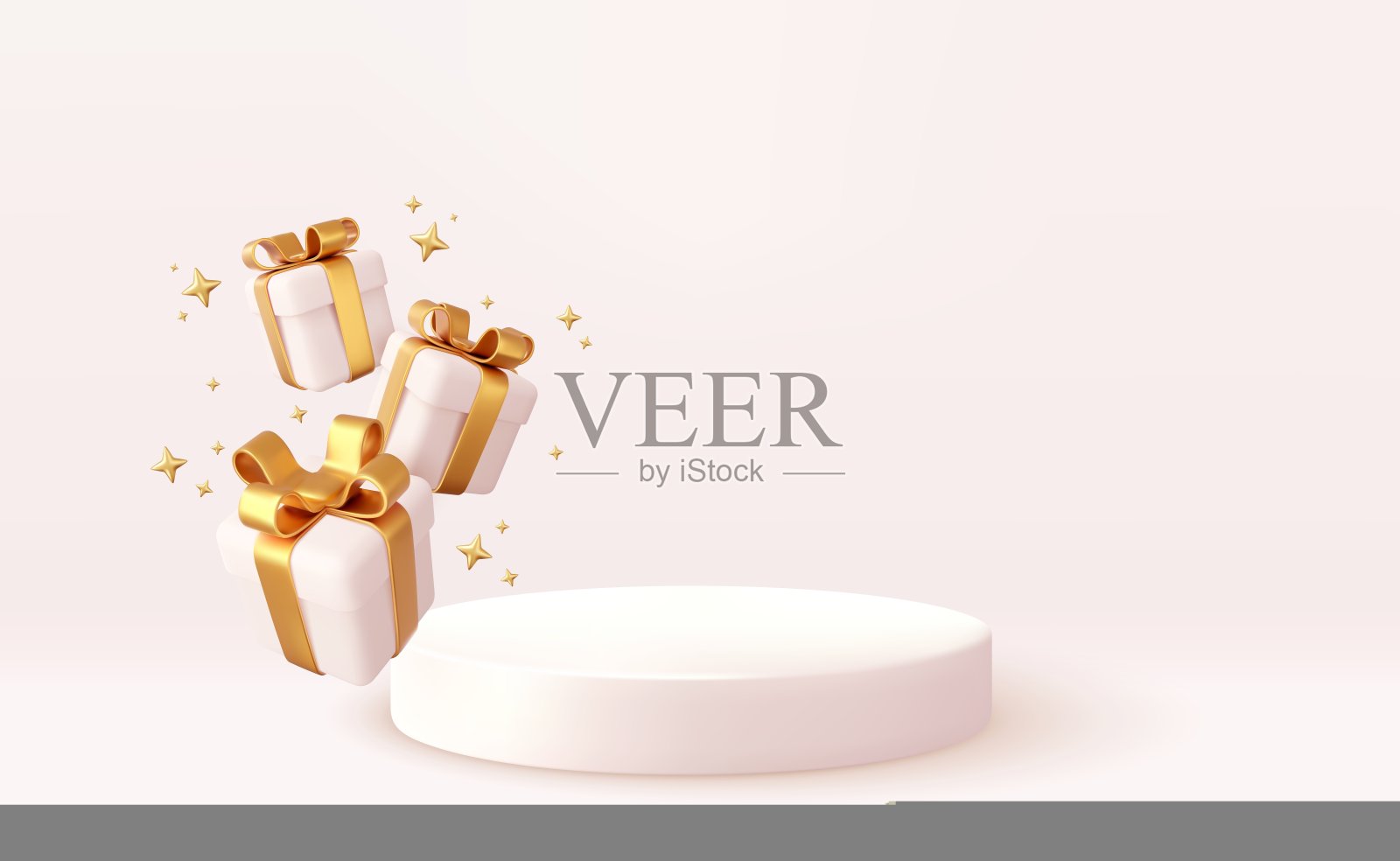 3d圣诞风格产品讲台场景插画图片素材