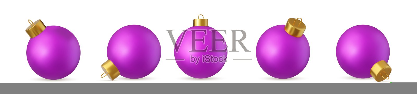 紫色的圣诞球插画图片素材