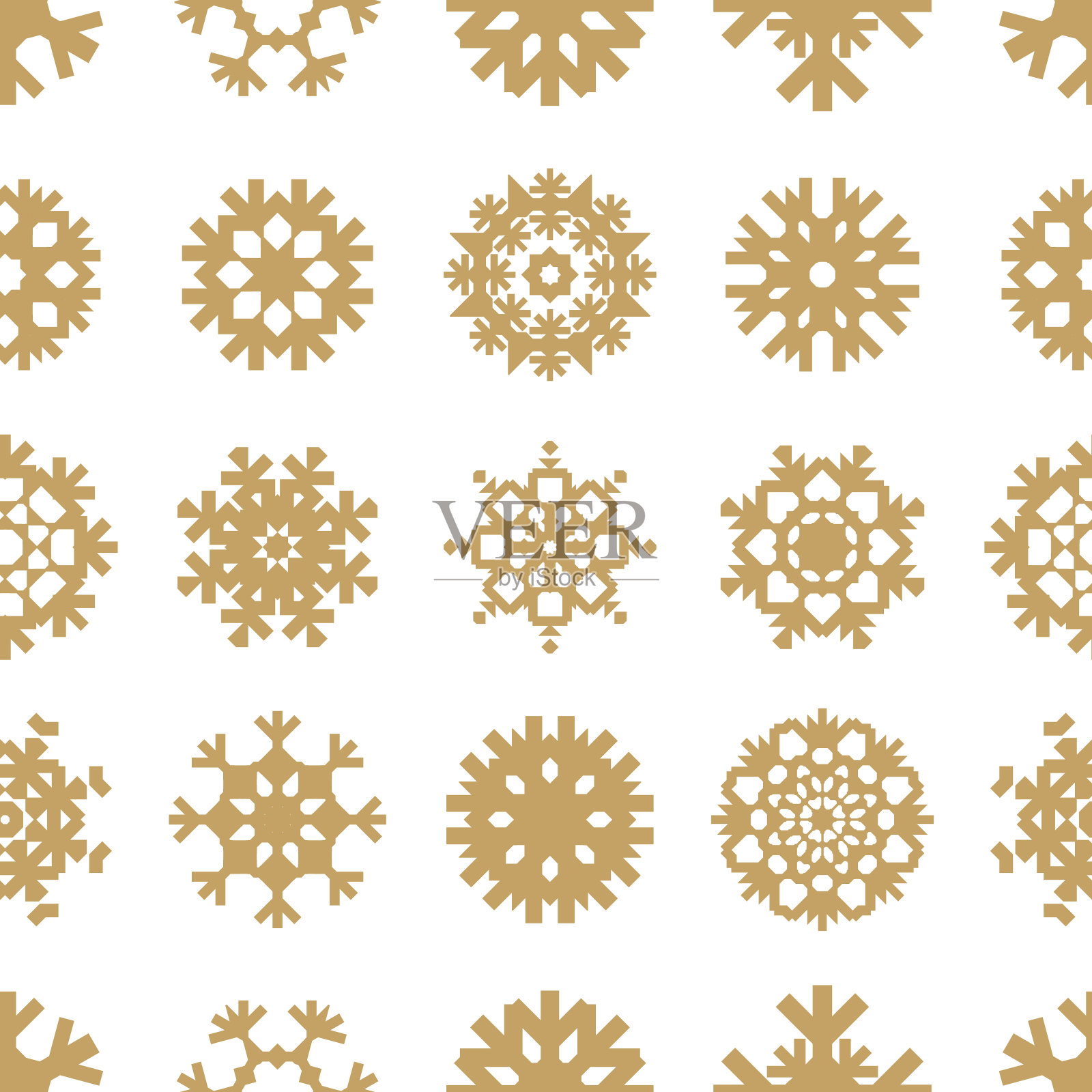 雪花无缝图案，圣诞背景插画图片素材