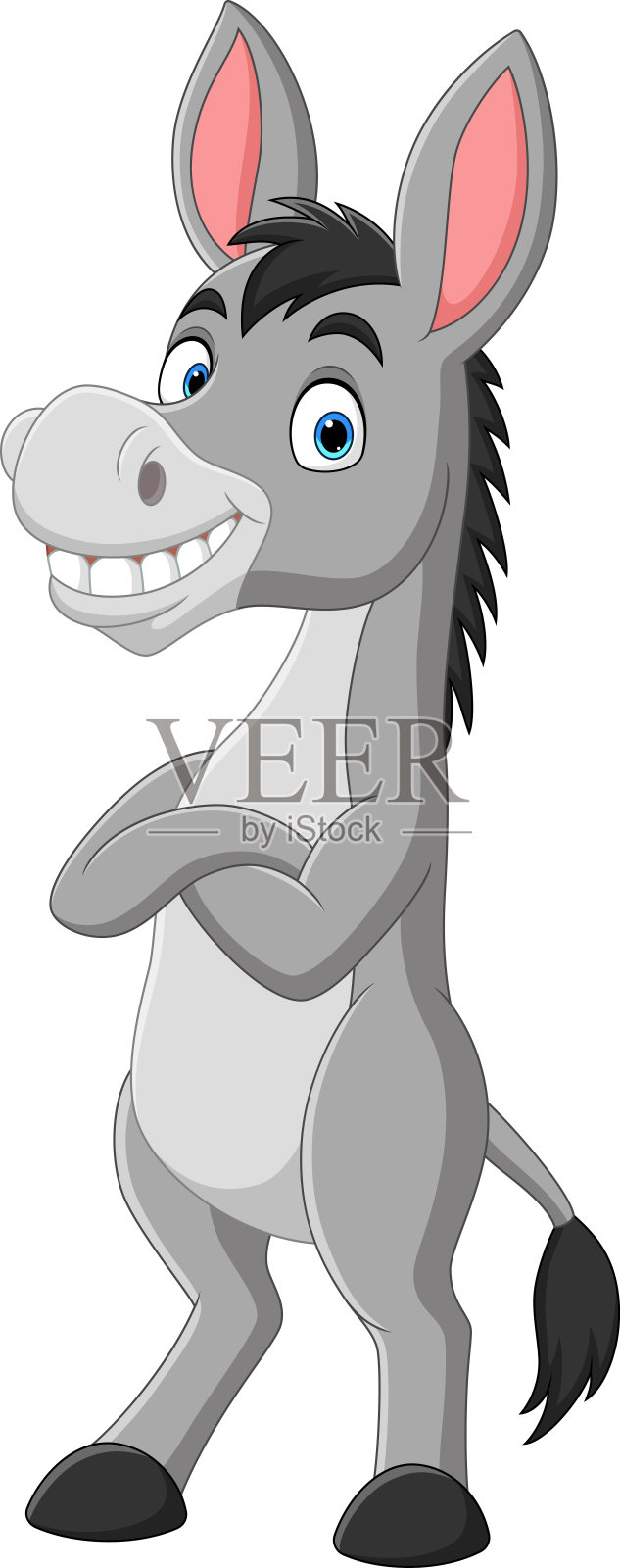 可爱的卡通小驴摆造型插画图片素材