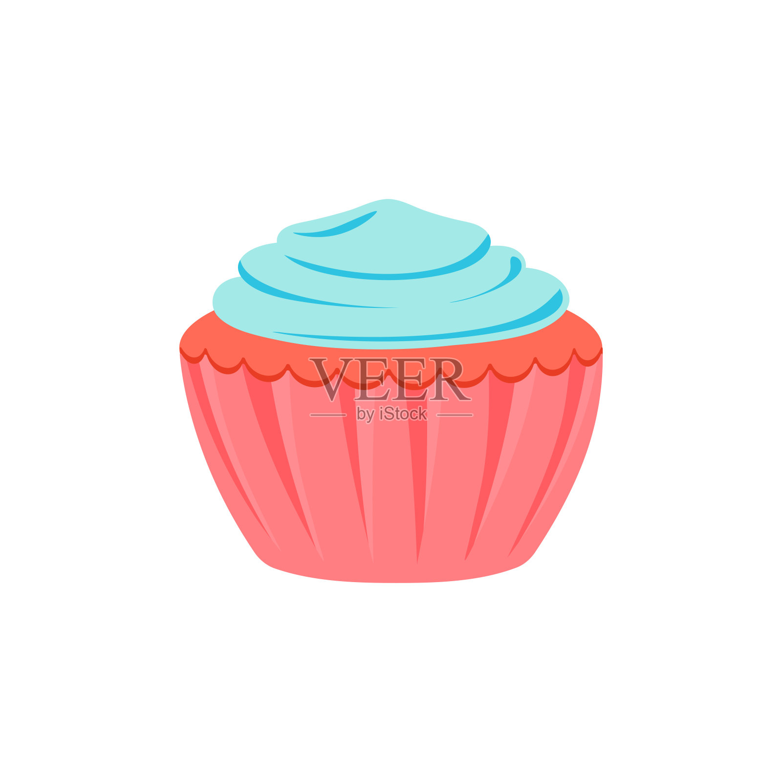 保留蛋糕，生日派对，各种口味的纸杯蛋糕，巧克力，柠檬，蓝莓，香草，牛奶，混合水果纸杯蛋糕插画图片素材