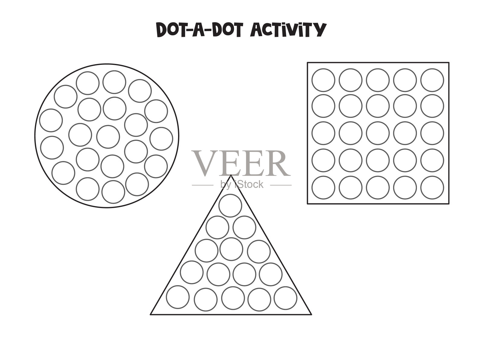 点是学龄前儿童的一个点游戏。几何形状。插画图片素材