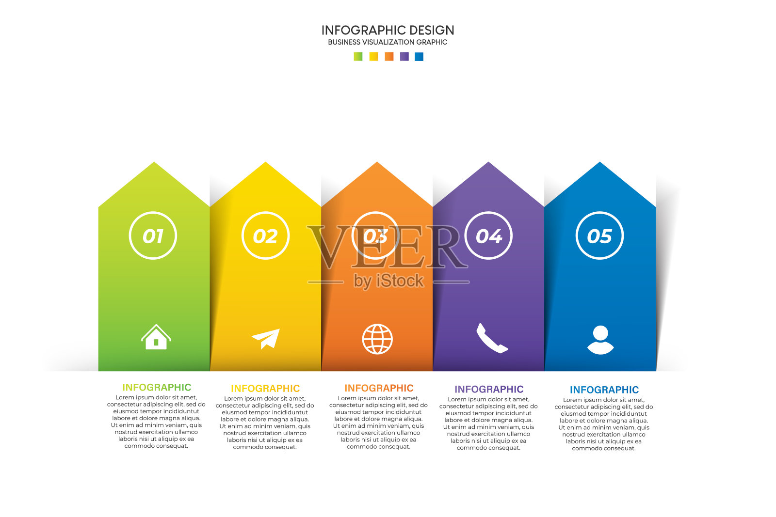 步骤业务时间轴信息图用于数据业务可视化元素背景模板插画图片素材