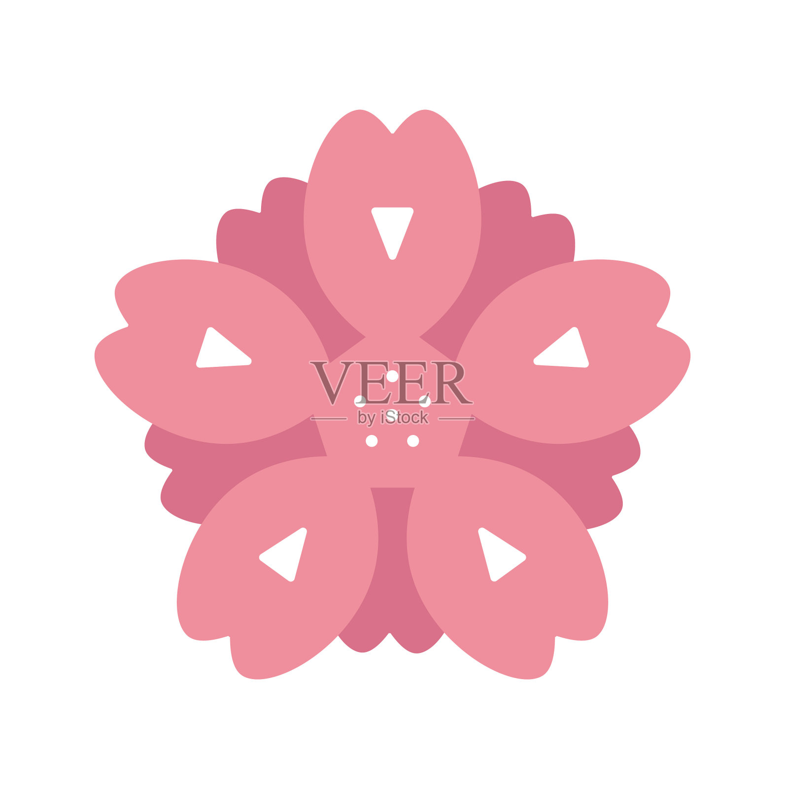 粉红色的樱花的花。插画图片素材