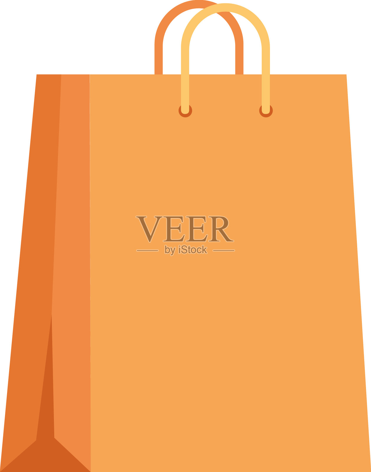 橙色购物袋把手设计元素图片