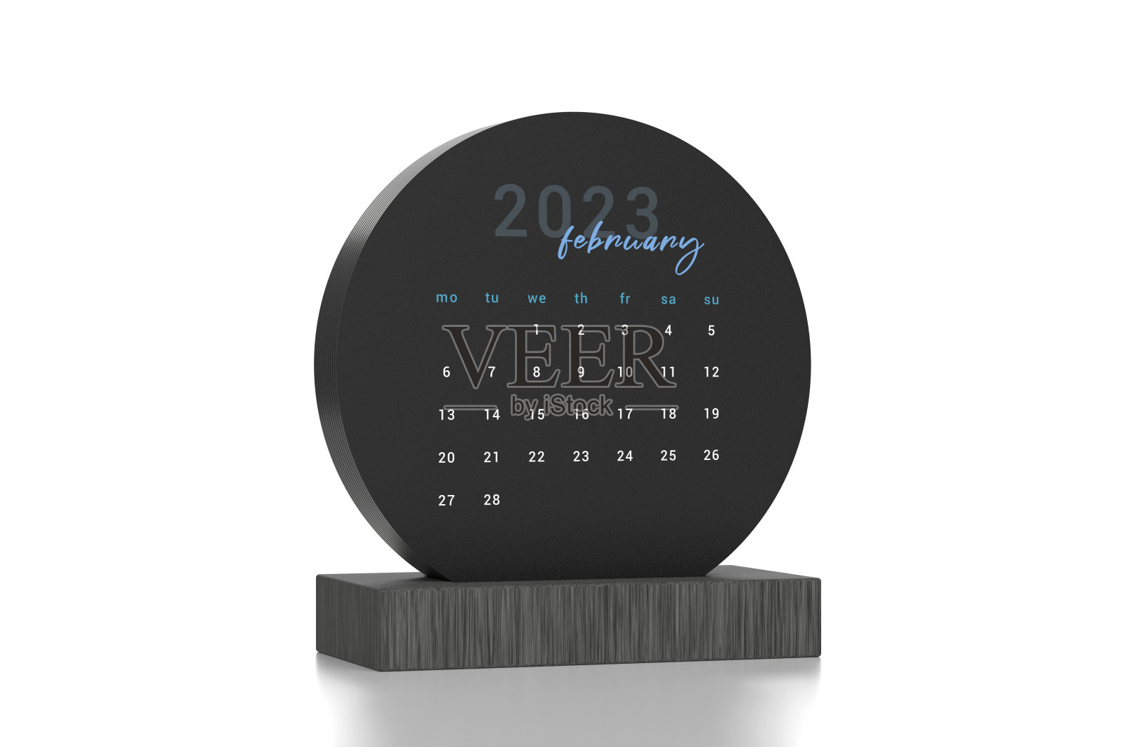 2023年2月日历页木制日历架照片摄影图片