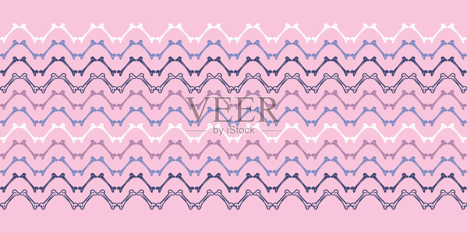 矢量粉色纹章骨粉彩无缝图案插画图片素材