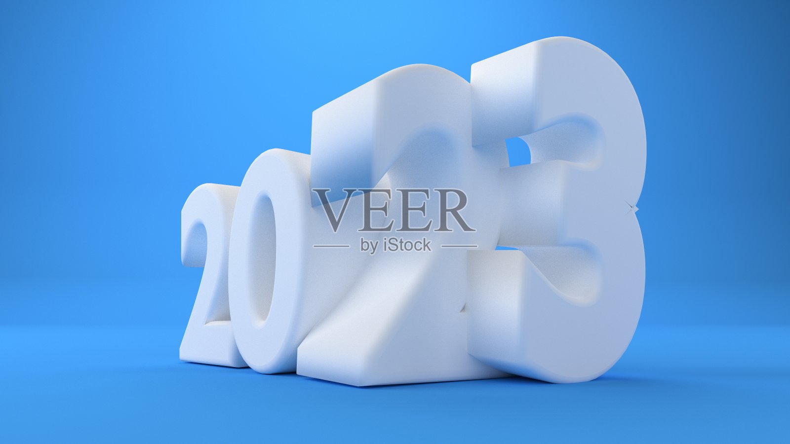 圣诞贺卡背景与2023糖果形状的蓝色文字照片摄影图片