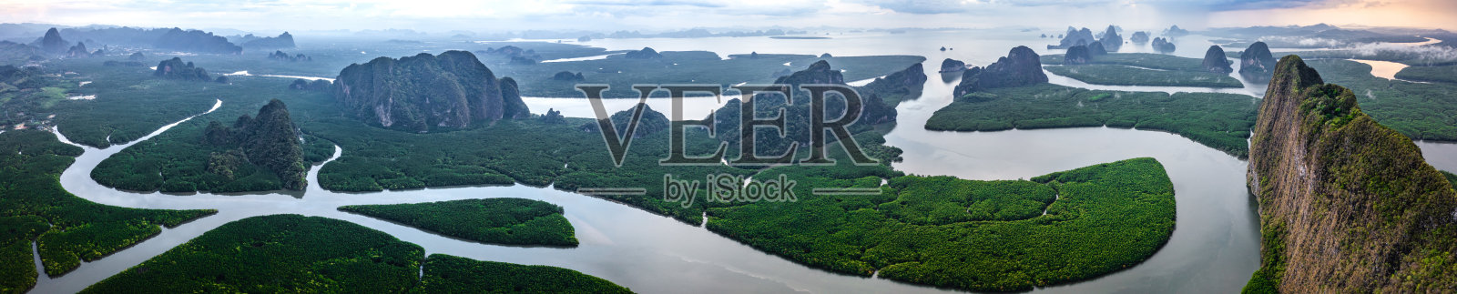 泰国攀牙湾的鸟瞰图照片摄影图片