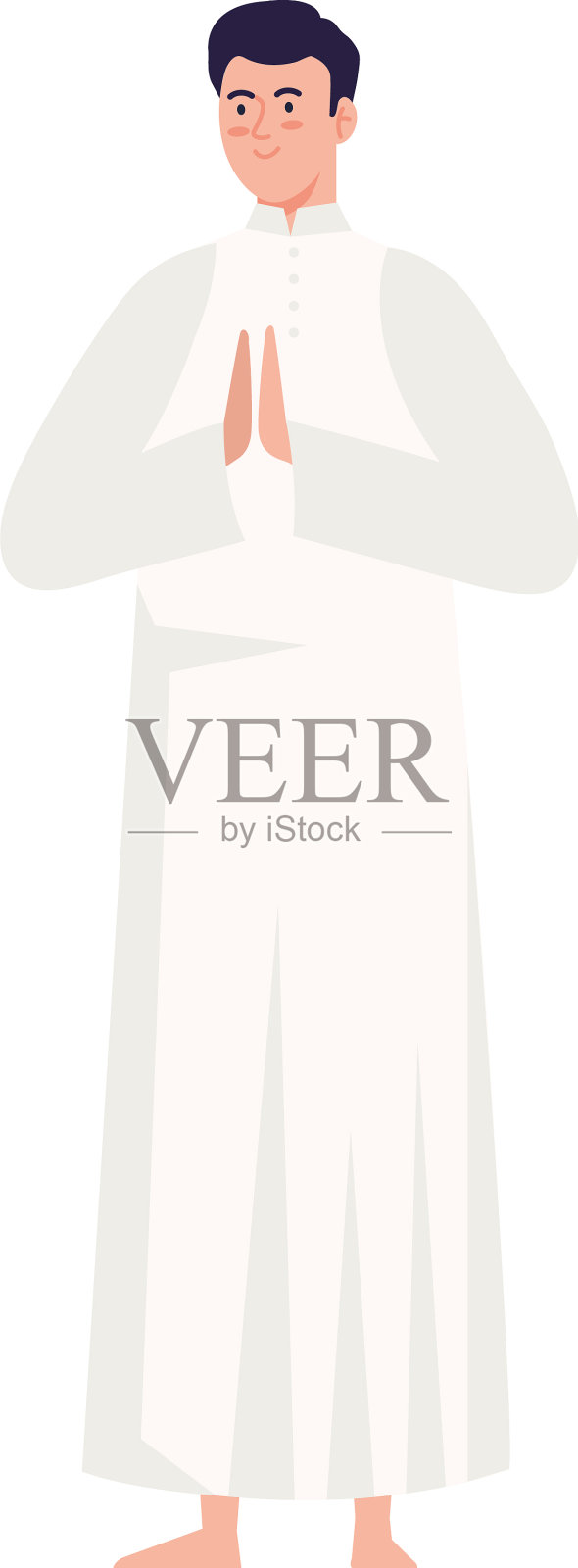 穆斯林男人祷告设计元素图片