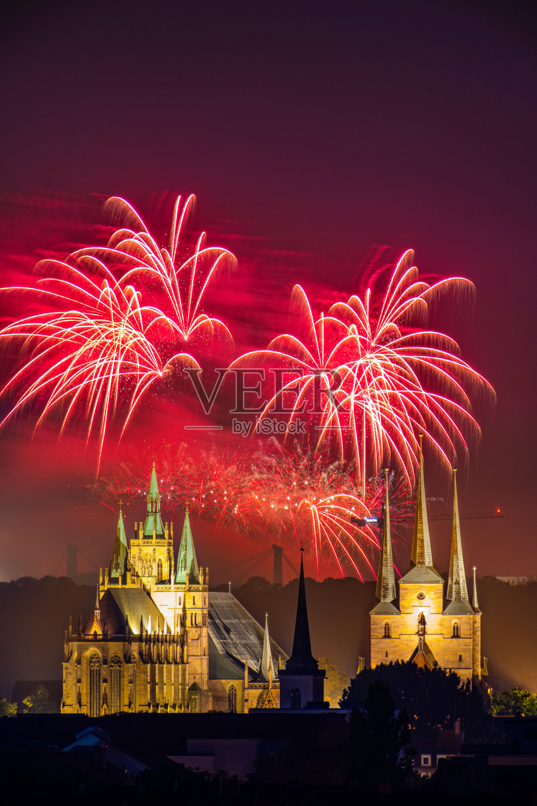 烟火/埃尔福特大教堂照片摄影图片