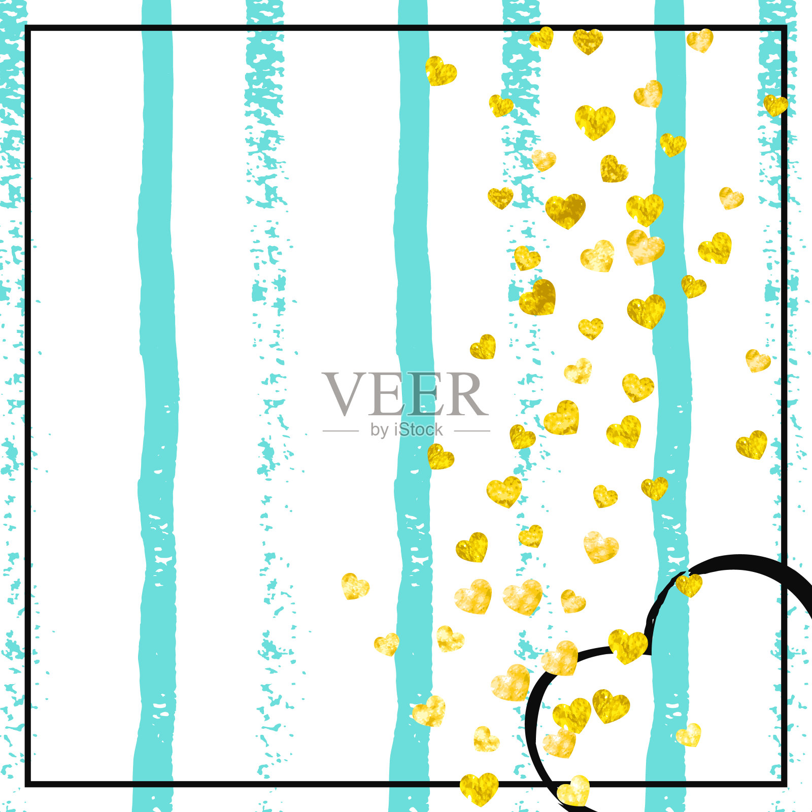 婚礼的微光。青绿色辉光效果。黄色的插画图片素材