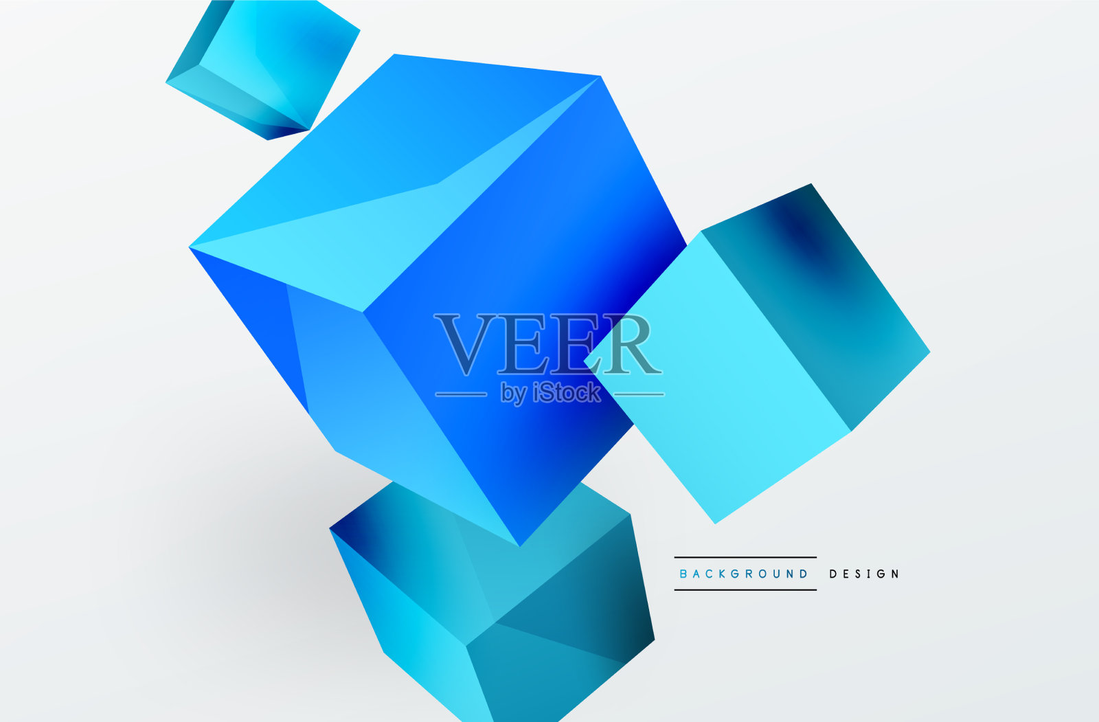 3d立方体抽象背景组成插画图片素材