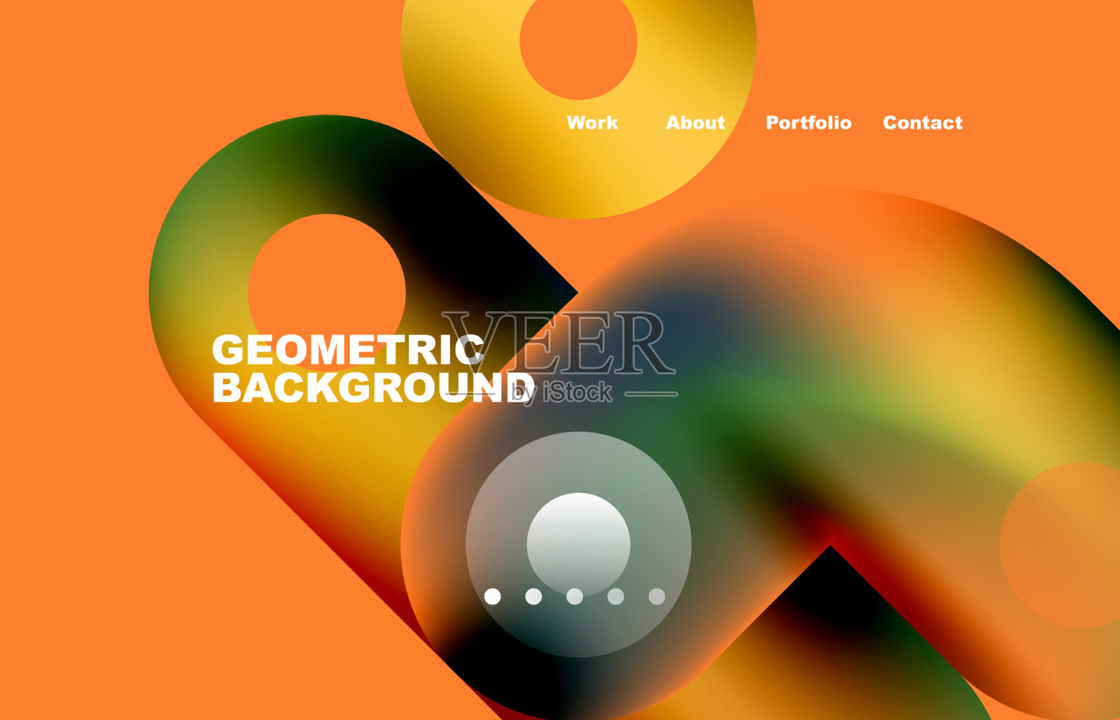 圆形和圆形登陆页面抽象插画图片素材