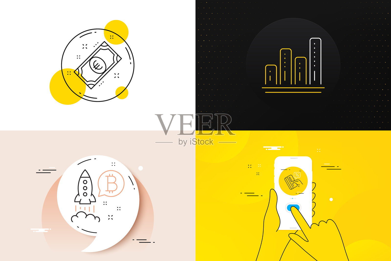 最小集的信用卡比特币项目和插画图片素材