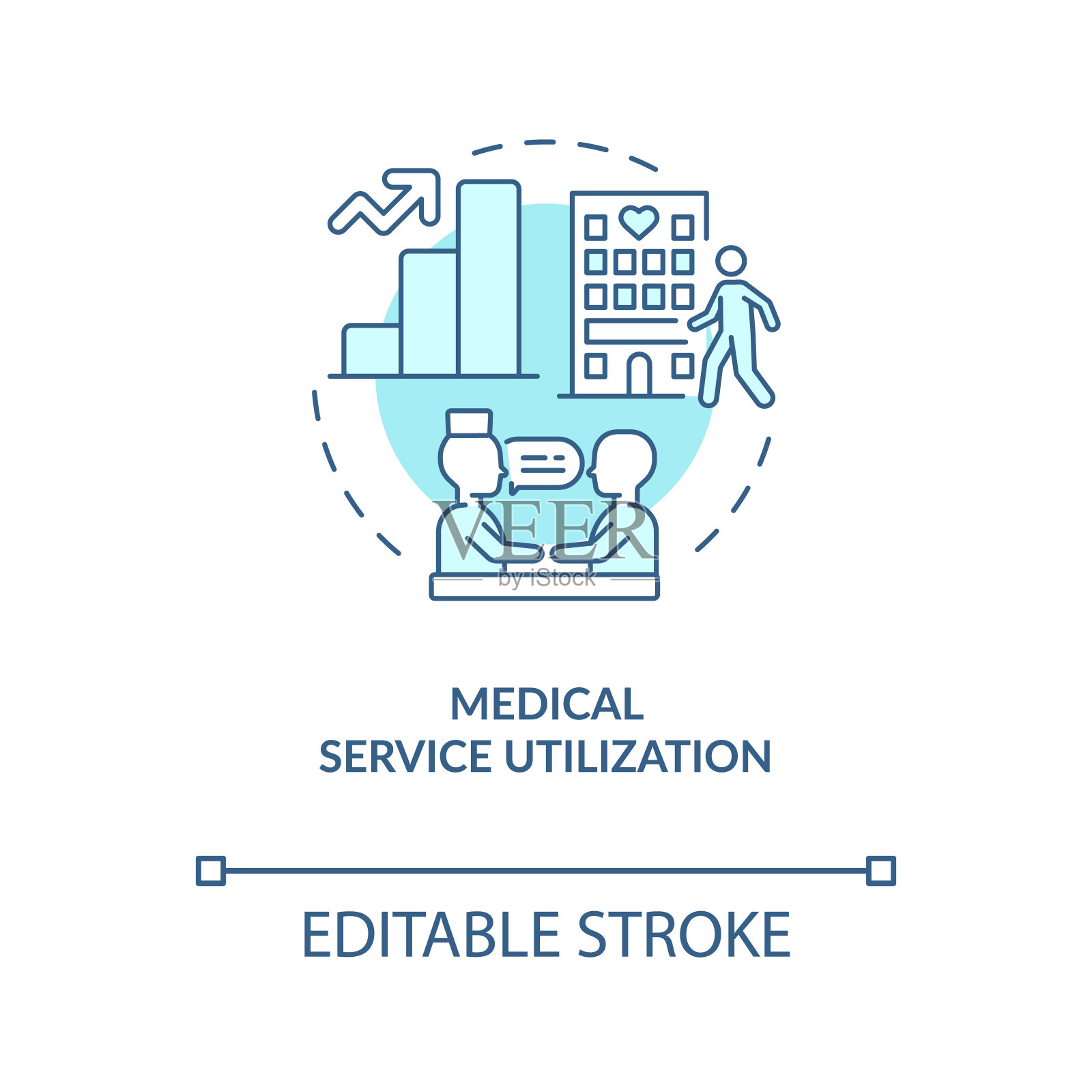 卫生服务利用绿松石概念图标插画图片素材