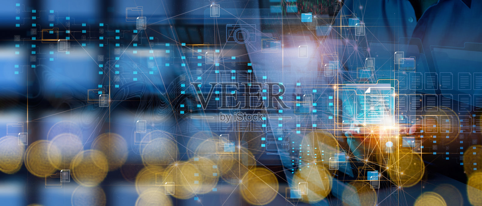 符合规则商务女性工作数字平板文件管理系统(DMS)，虚拟在线文档数据库和流程自动化，以有效管理文件照片摄影图片