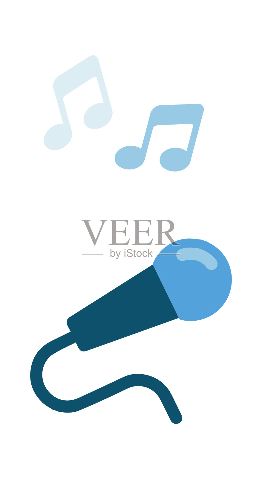 卡通麦克风图标。矢量图插画图片素材