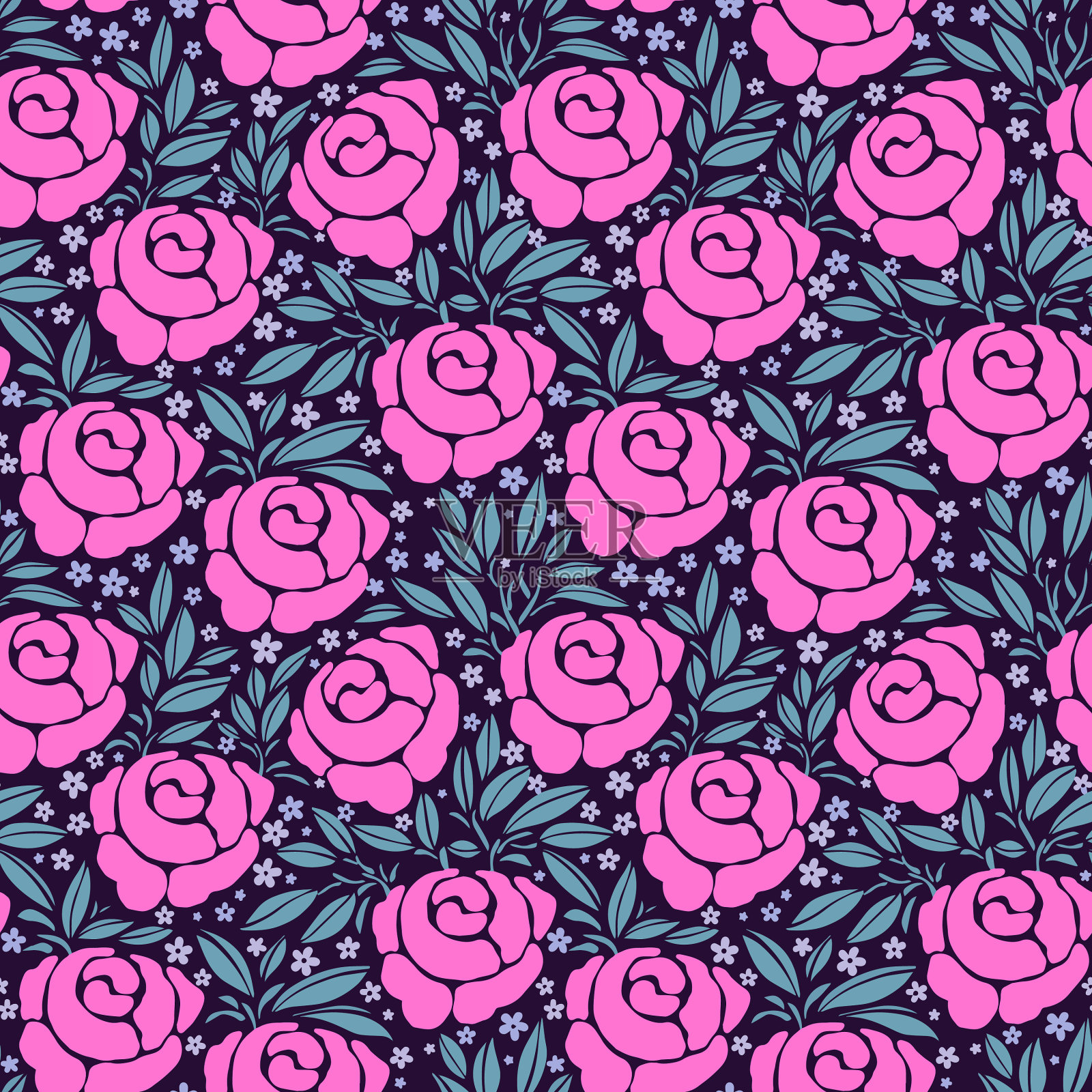 抽象花卉矢量彩色无缝图案复古插图纺织织物包装纸贺卡插画图片素材