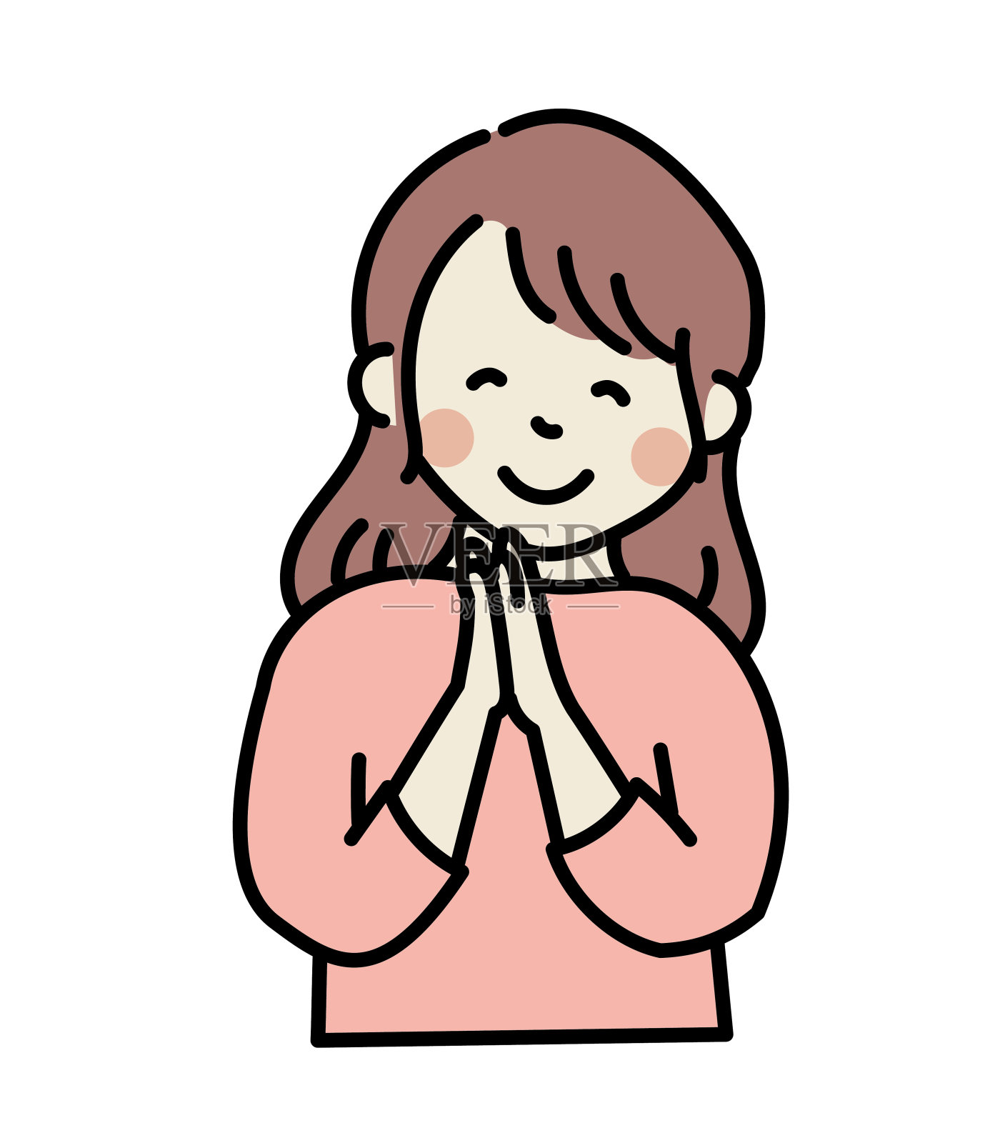 女人感恩插画图片素材