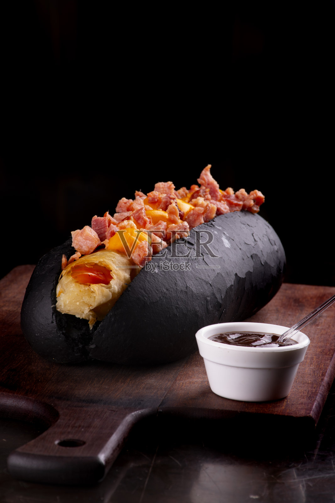 万圣节的热狗照片摄影图片