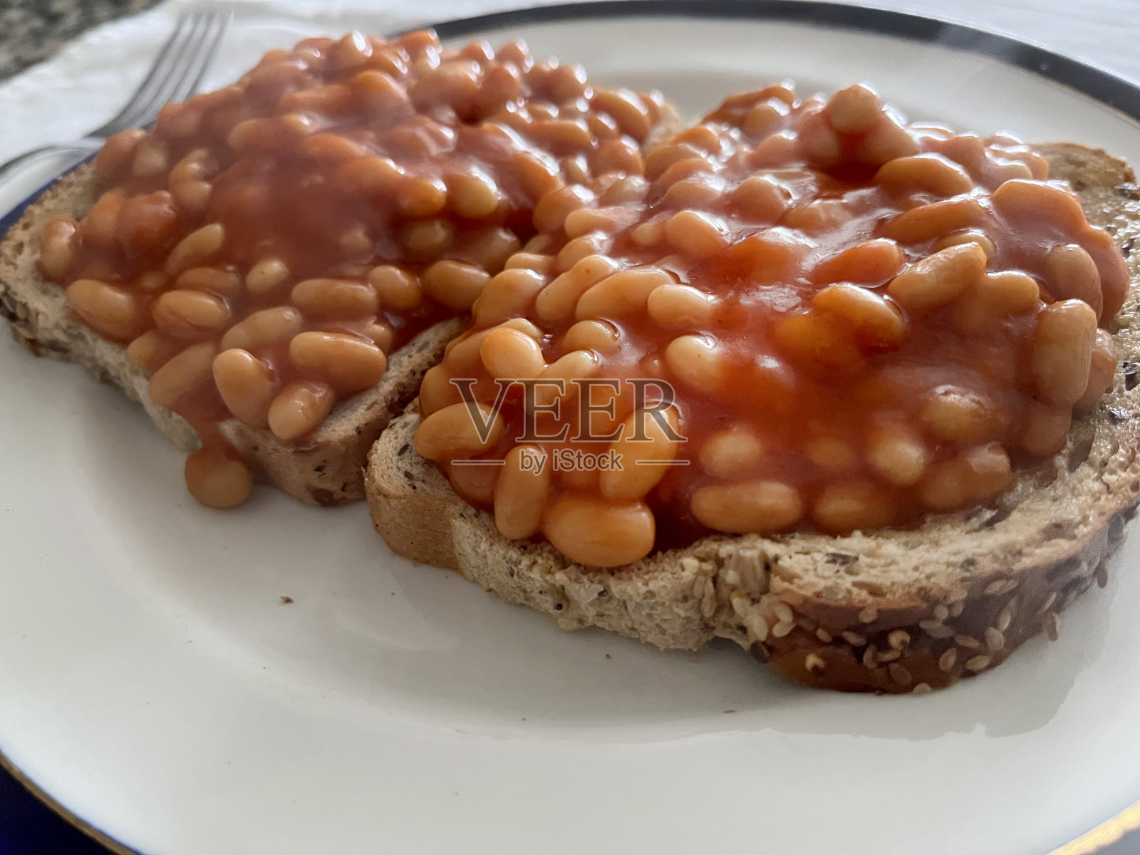 豆子吐司照片摄影图片