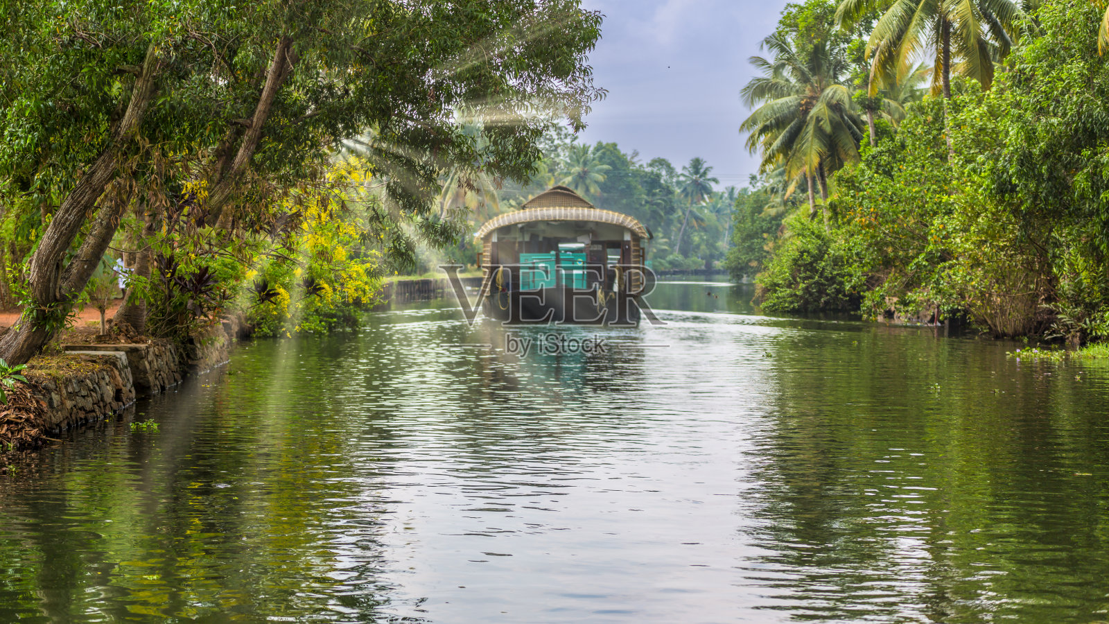 喀拉拉邦回水船屋之旅照片摄影图片
