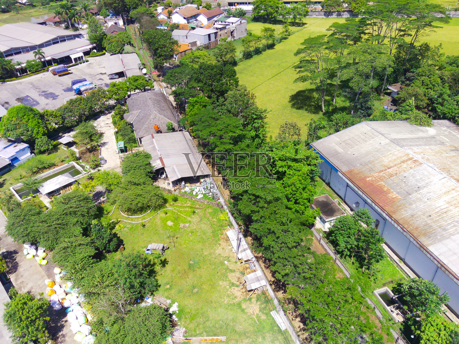 万隆地区东部工业区的航空制图照片摄影图片