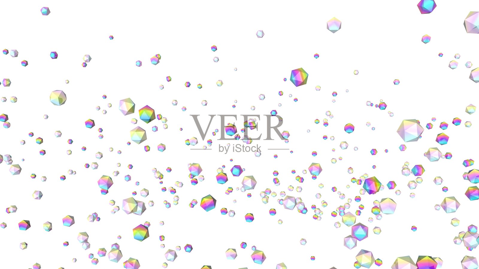 全息宝石背景。3D插图。水钻抽象壁纸。彩虹多色金字塔。水晶。钻石。珠宝。时尚。简单的几何形状背景。照片摄影图片