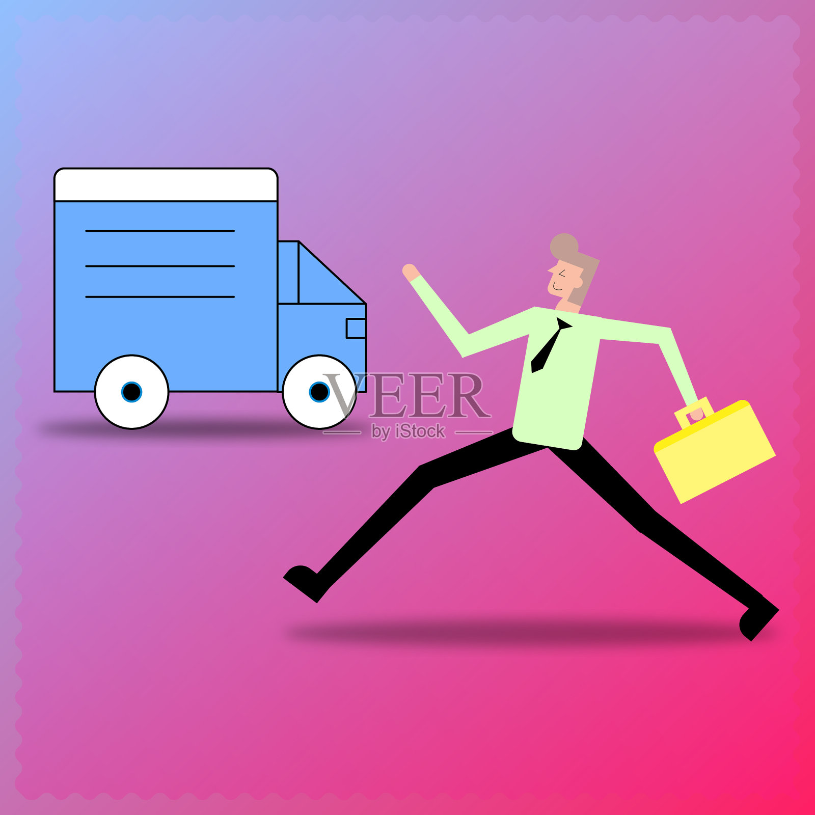 匆忙上班的商人插画图片素材