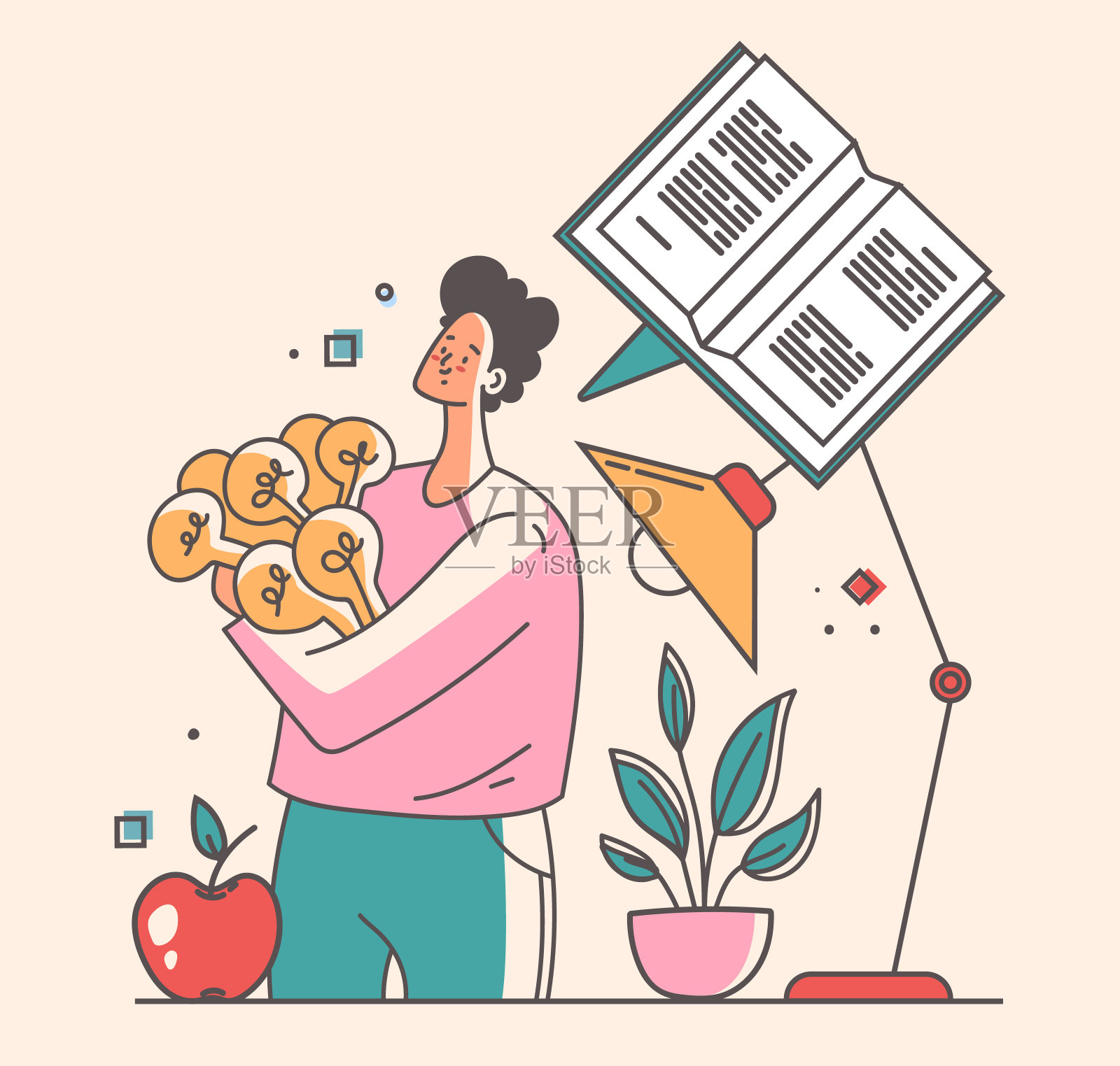 在线家庭学校学习教育学生大学学习培训抽象概念。矢量平面设计插图插画图片素材