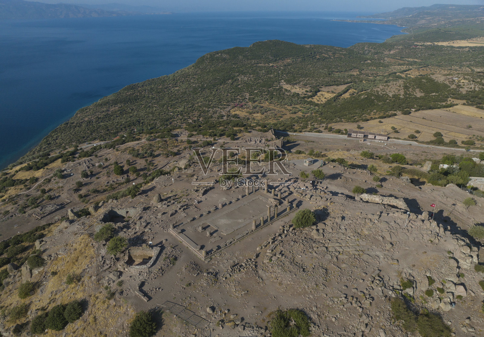 无人机照片，Behramkale Ayvacik，土耳其卡纳卡莱照片摄影图片