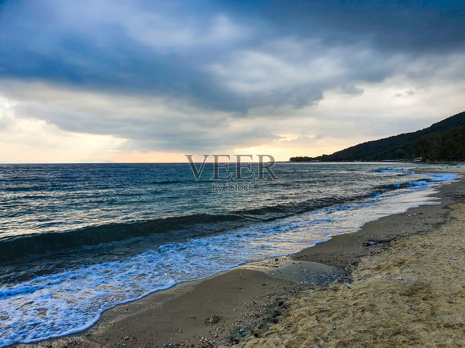 希腊海上之日照片摄影图片