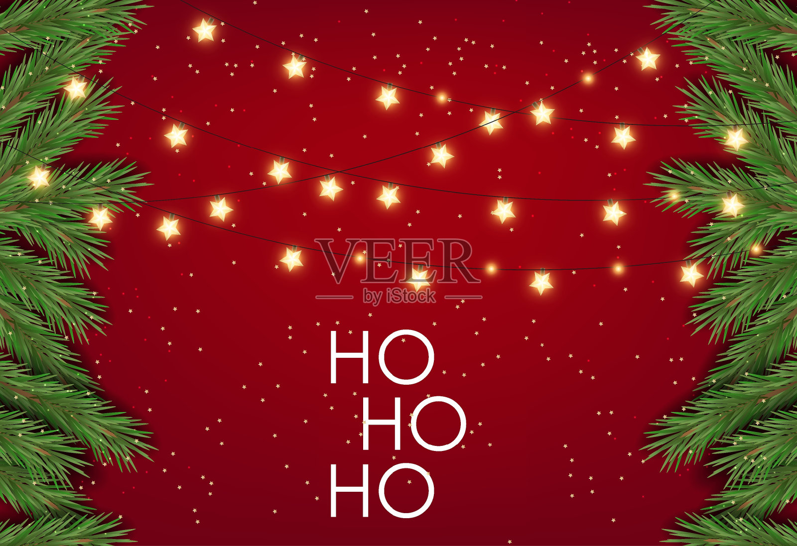 圣诞装饰和彩灯插画图片素材