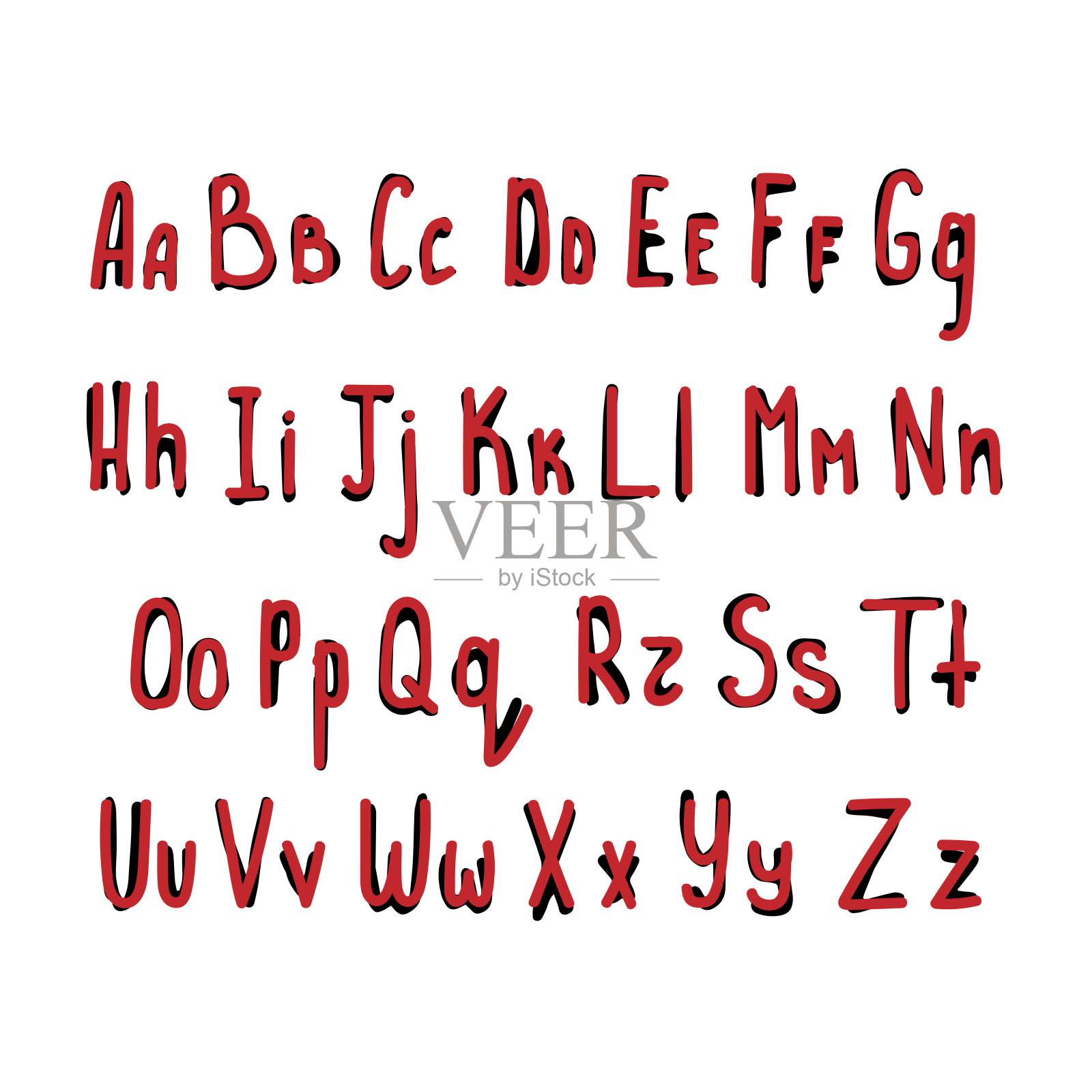 白色背景上的手绘字体。设计元素图片