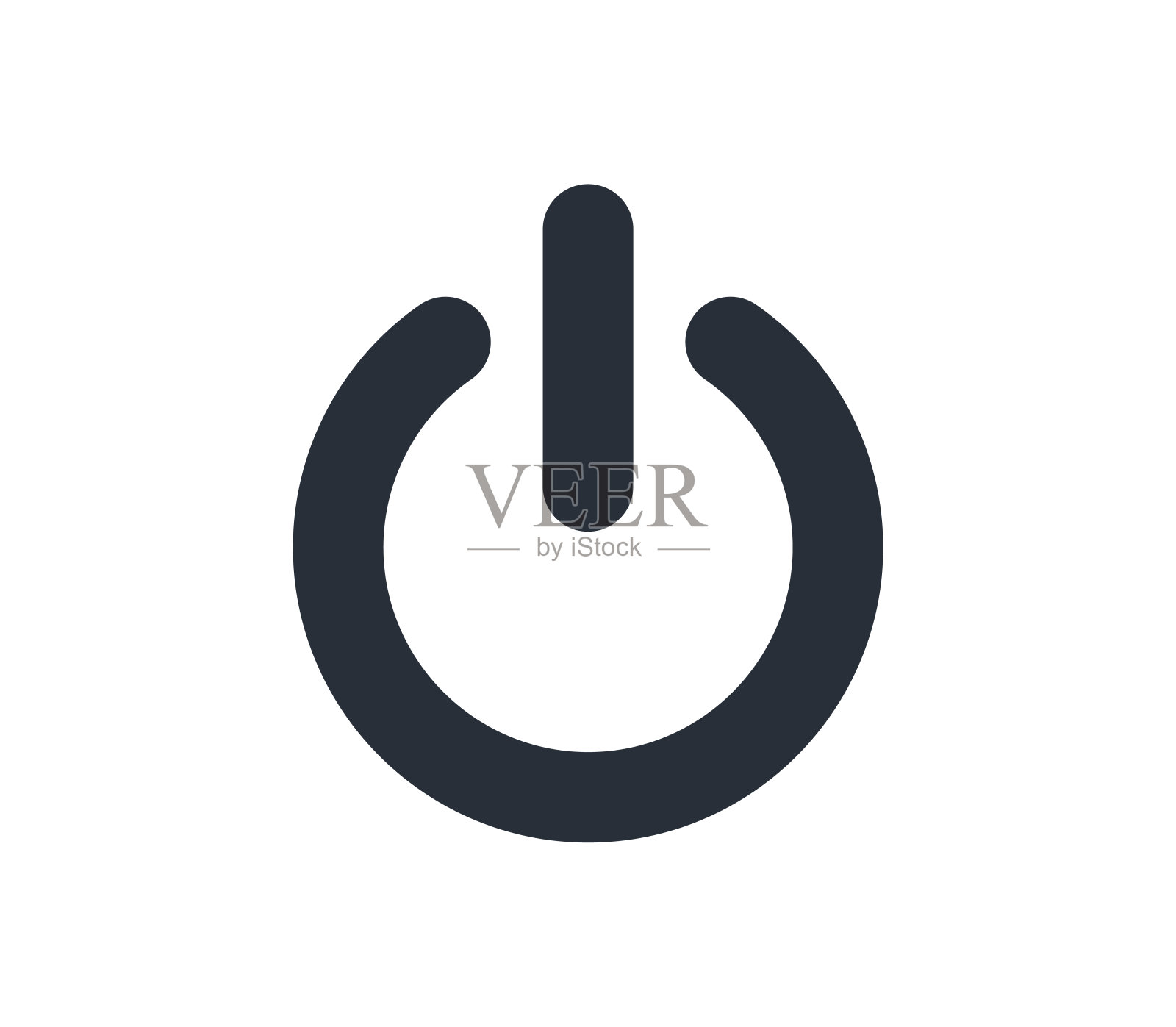 关机，关机图标矢量，在时髦的扁平风格隔离在白色背景。关闭图标图像，关闭图标说明。图标按钮开关。图标素材