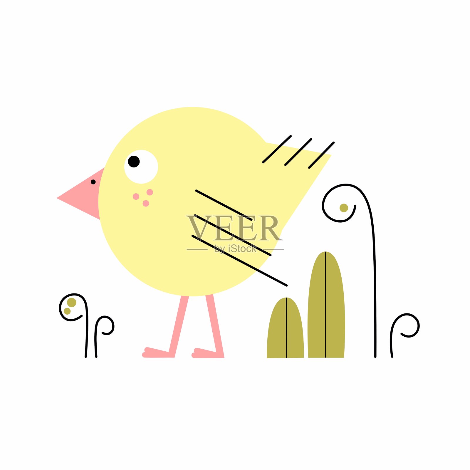 光栅鸡插图设计元素图片