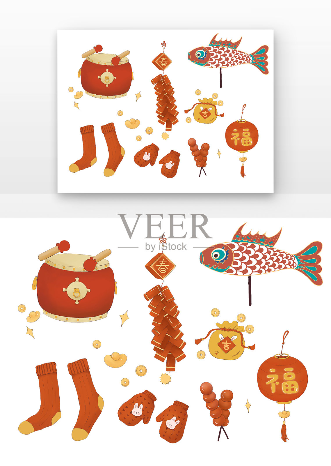 元旦兔年元素设计元素图片