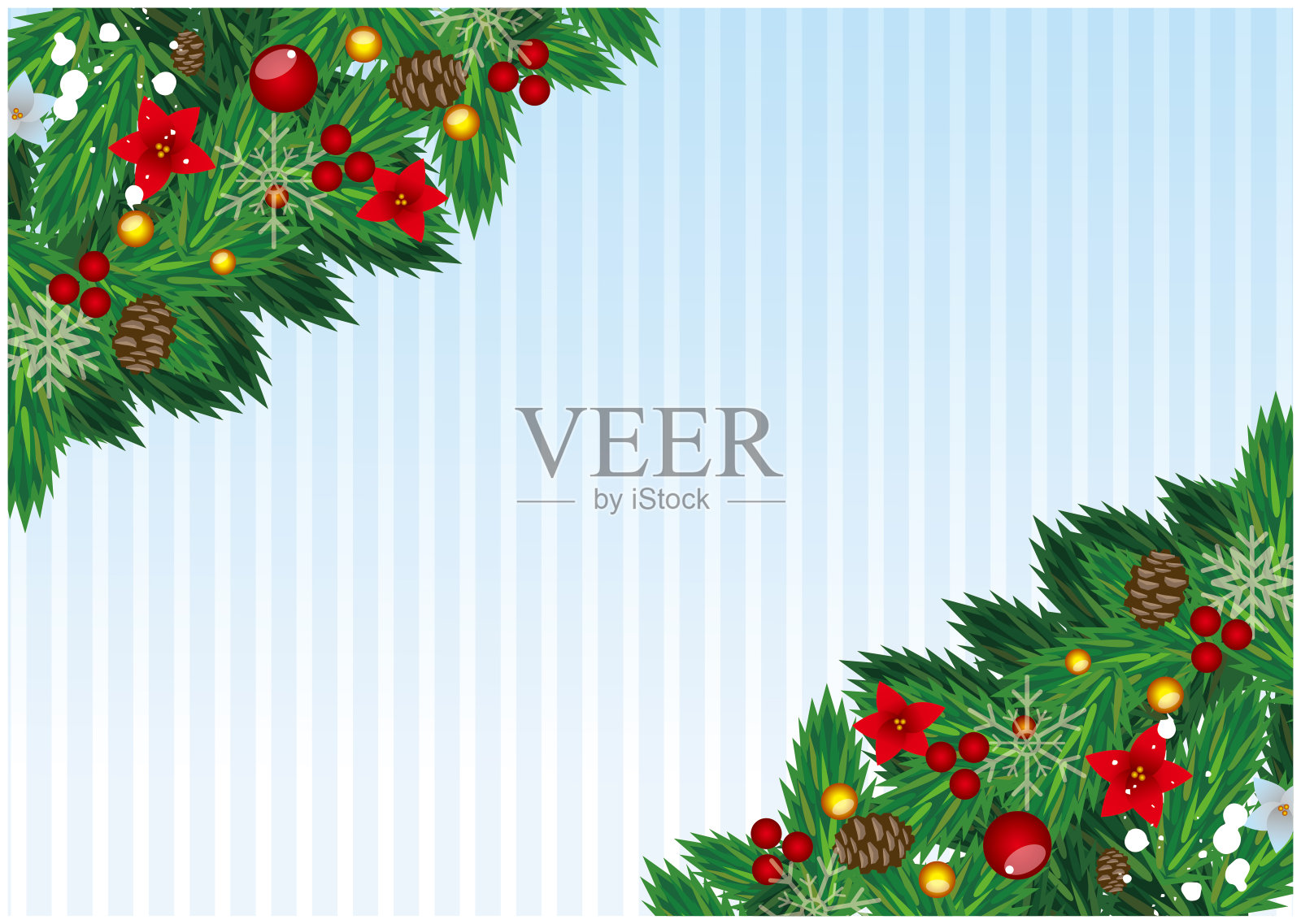 圣诞画框简单的十二月装饰插画图片素材