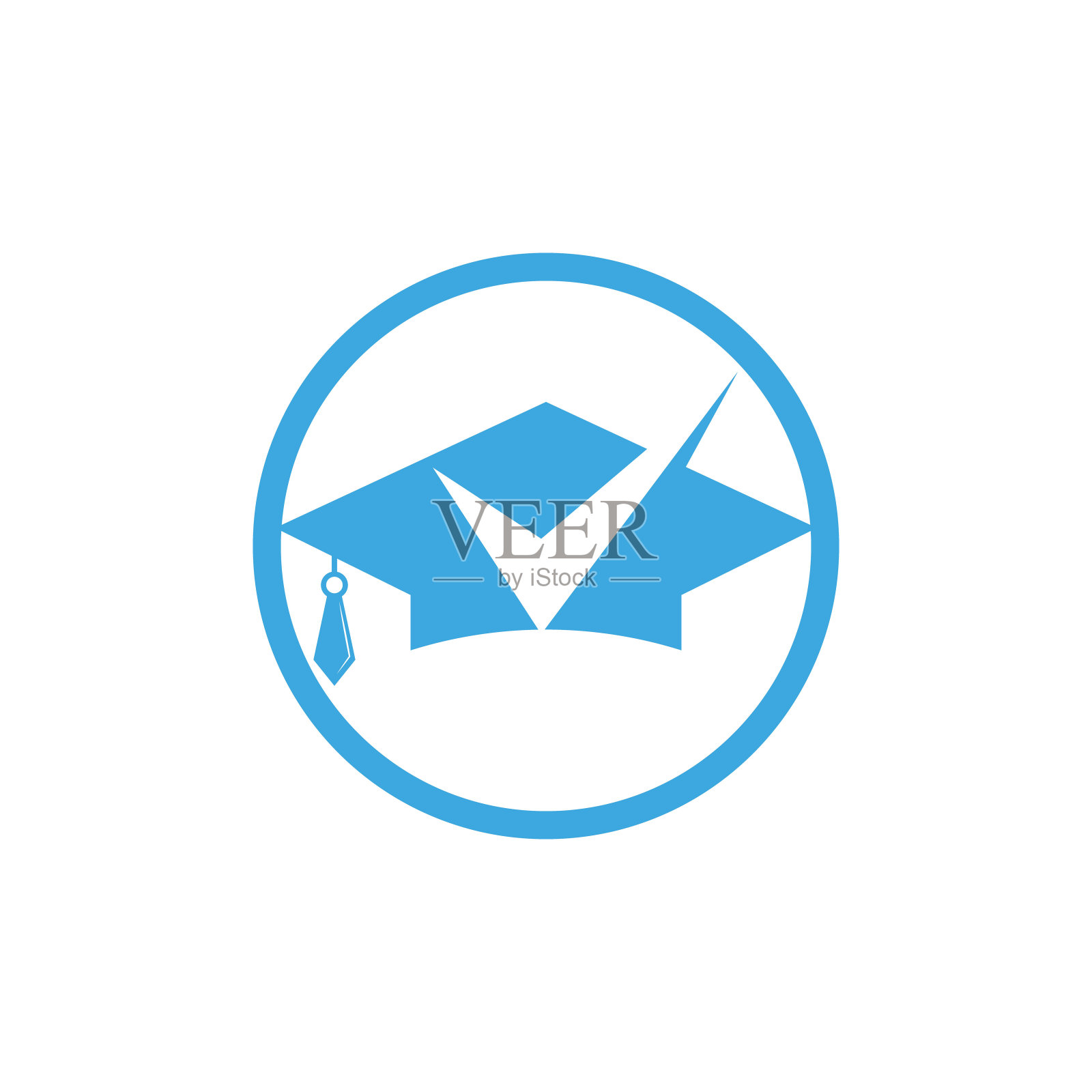 毕业帽及校徽设计。插画图片素材